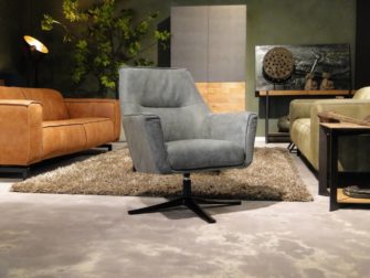 Grijze lederen fauteuil