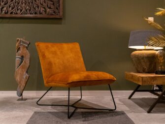 Gouden stoffen fauteuil