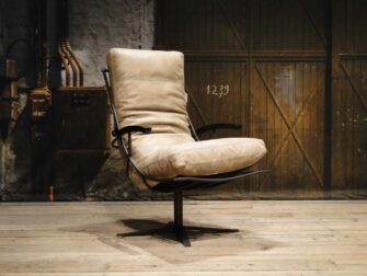 Fauteuil Bruno met armleuning - leer - lontra