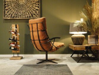 stoere leren fauteuil