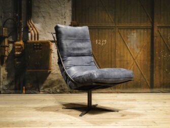 Fauteuil Bruno zonder armleuning - leer - dark blue