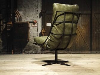 groene leren fauteuil