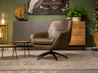 leren draaistoel bruin