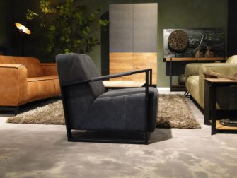 Robuuste blauwe fauteuil