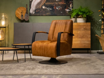 cognac draaifauteuil