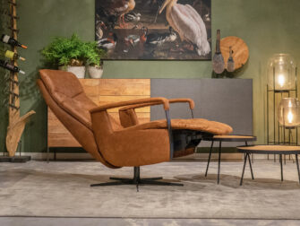 cognac verstelbare fauteuils