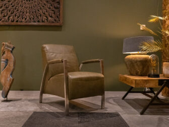 stoere groene fauteuil