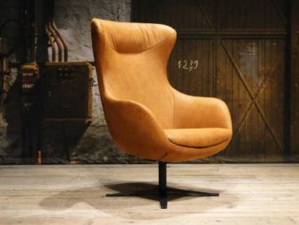 cognac leren draaifauteuil