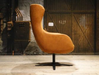 cognac leren draaifauteuil