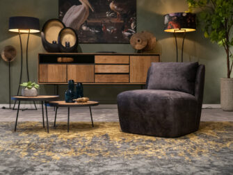 zachte fauteuil met velours stof