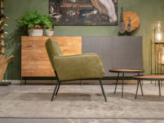 groene leren stoelen