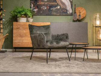 groene fauteuil stof