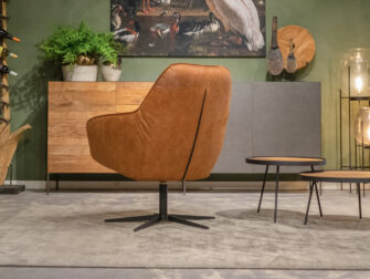 cognac fauteuil leer