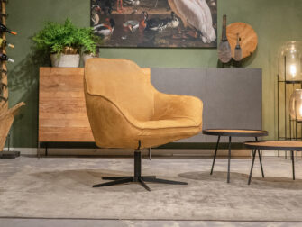 industriële leren fauteuil