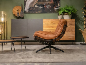 lederen fauteuil cognac