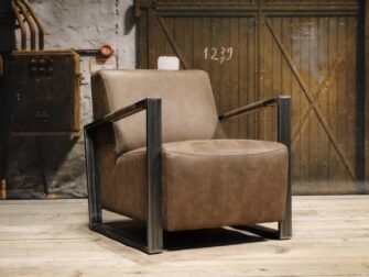 Industriele leren fauteuil