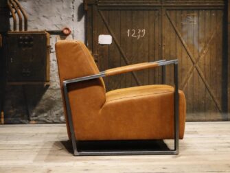 cognac leren fauteuil