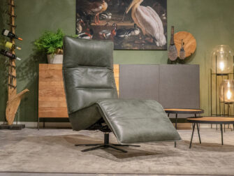 groene leren fauteuil