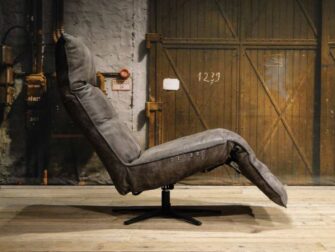 grijze leren relax fauteuil