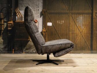 grijze leren relax fauteuil