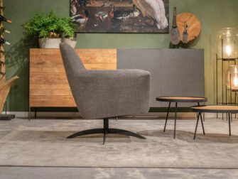 stoffen fauteuil taupe