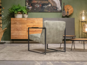 industriële leren fauteuil