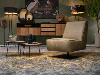 luxe groene lederen draaifauteuil