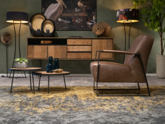 bruine lederen industriële fauteuil