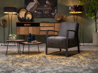 donkergrijze comfortabele fauteuils