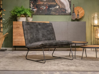 groene fauteuil velours