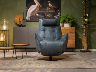 brede relaxfauteuil blauw