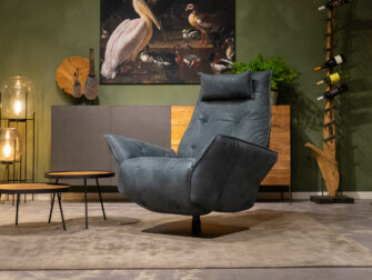 blauwe verstelbare fauteuil