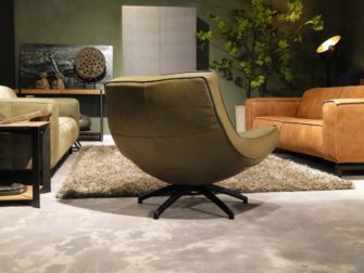 Groene leren fauteuil