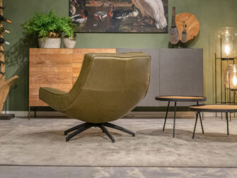 groene leren draaifauteuil