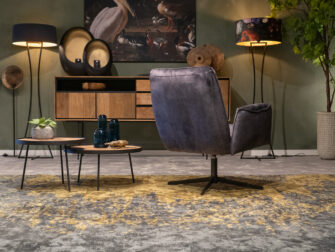 industriële fauteuil op draaionderstel