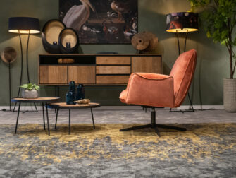 velours zetel stalen onderstel