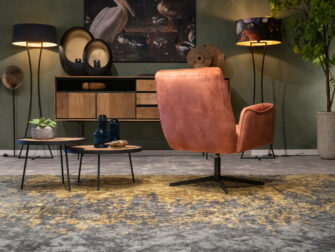 industriële fauteuil op draaionderstel