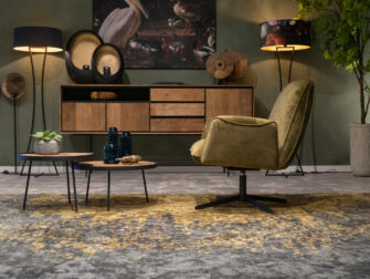 industriële fauteuil op draaionderstel