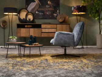 industriële fauteuil op draaionderstel