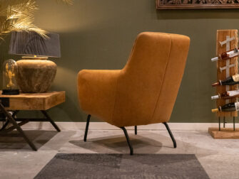 fauteuil in glad leer