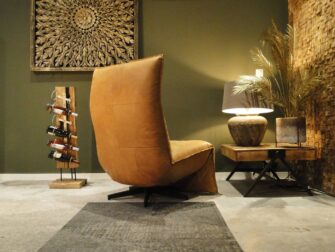 leren fauteuil op draaivoet