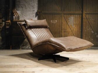 bruin leren relax fauteuil