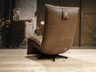 bruin leren relax fauteuil