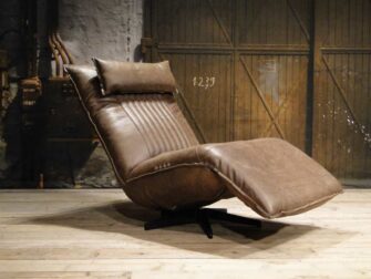 bruin leren relax fauteuil