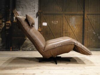 bruin leren relax fauteuil
