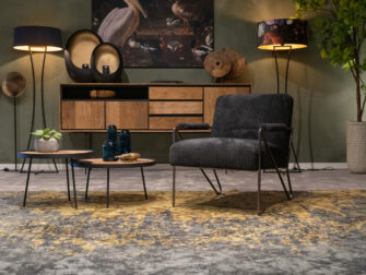 industriele fauteuil zwarte stof