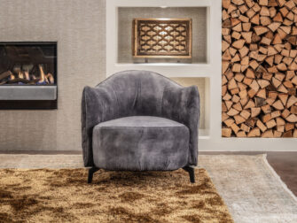 antraciet fauteuil stalen poten