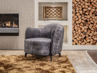 grijze fauteuil uit voorraad