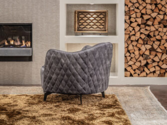 robuuste zetel grijze velvet stof