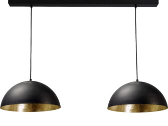 hanglamp gunmetal outside goldleaf inside